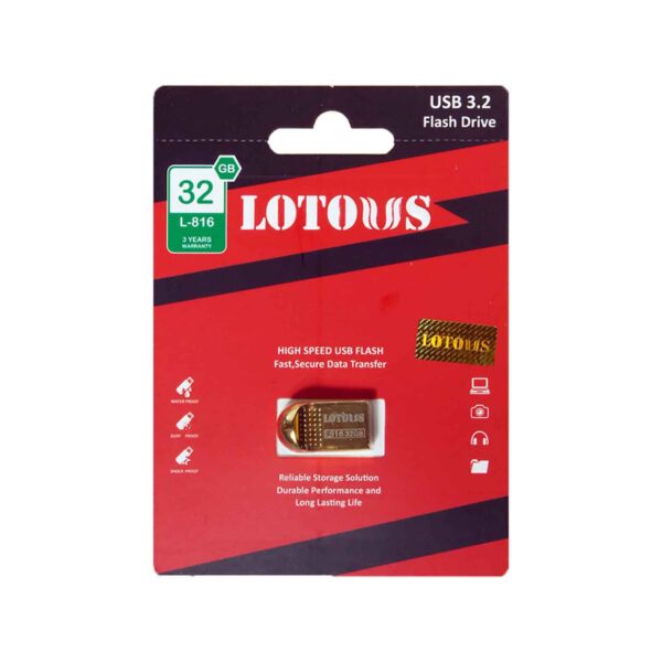 فلش مموری لوتوس مدل L-816 USB 3.2 ظرفیت 32 گیگابایت Flash memory Lotous model : L-816 USB 3.2 | لایف رایان