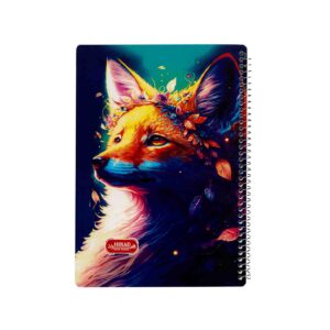 دفتر مشق هیراد 50 برگ مدل سیمی طرح روباه Hirad workbook 50 pages model wired design FOX | لایف رایان