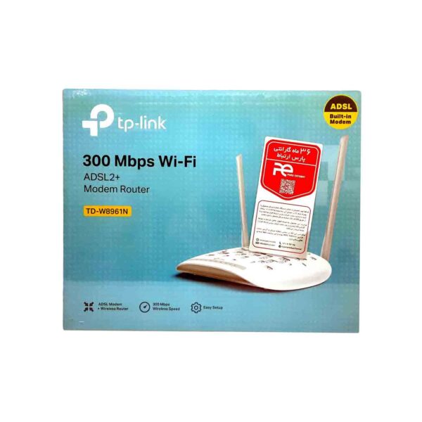 مودم روتر تی پی-لینک مدل TD-W8961N ADSL بی سیم سرعت 300Mbps TP-Link TD-W8961N wireless ADSL modem router, 300Mbps speed | لایف رایان