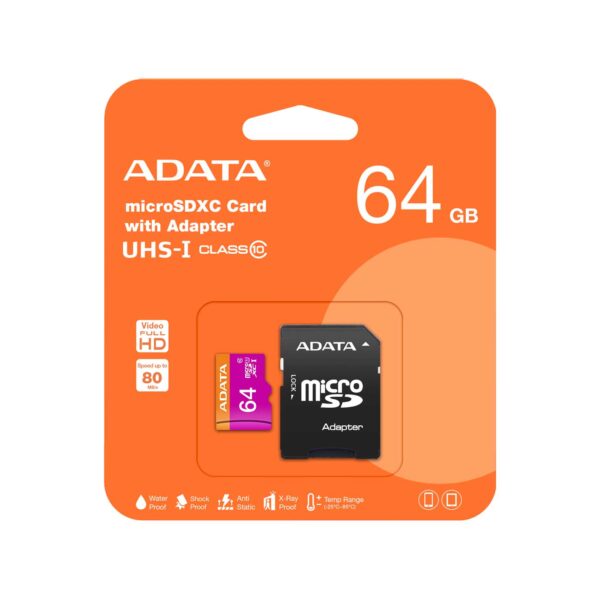 مموری کارت ادیتا مدل microsdxc کلاس 10 uhs-i ظرفیت 64 گیگابایت لایف رایان زنجان