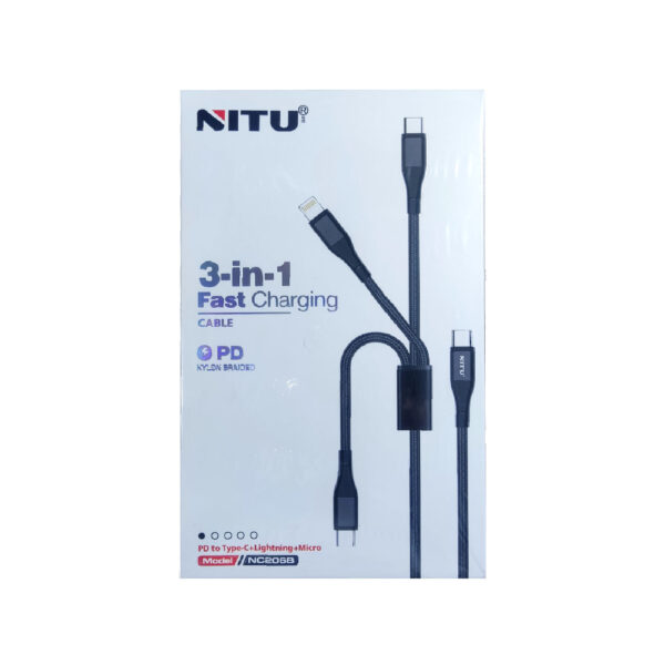 کابل تبدیل 3 سر 3in1 نیتو nitu nc206b لایف رایان زنجان