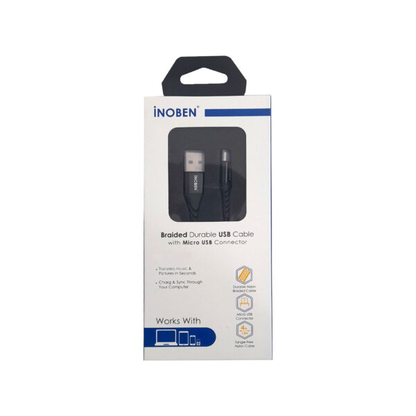 cable-inoben-micro-USB-BRAIDED-1.2M فروشگاه اینترنتی لایف رایان
